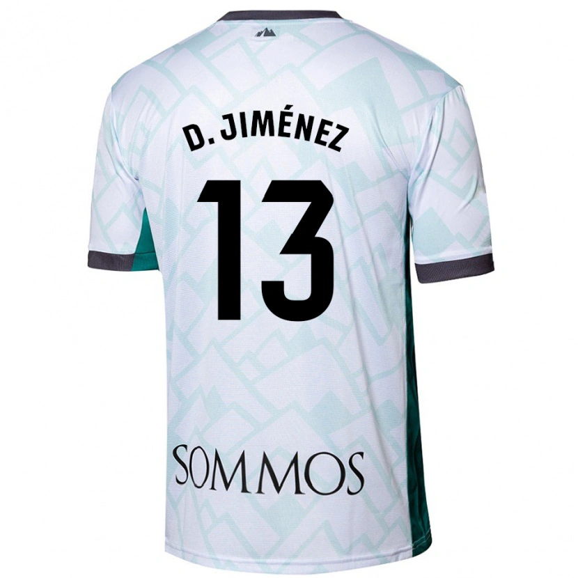 Danxen Donna Maglia Dani Jiménez #13 Bianco Verde Kit Gara Away 2024/25 Maglietta