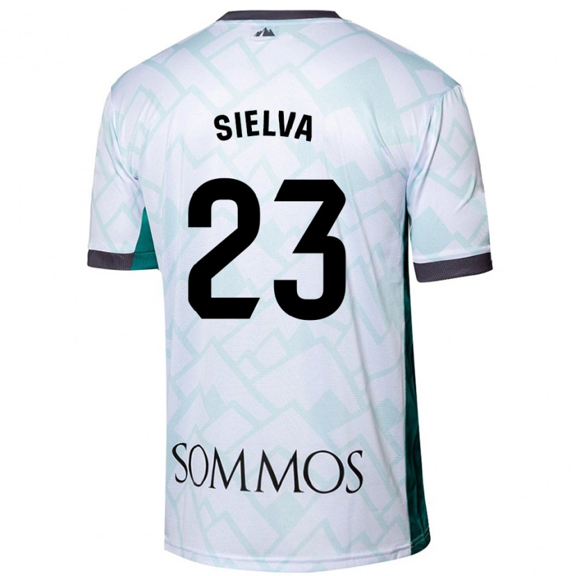 Danxen Donna Maglia Óscar Sielva #23 Bianco Verde Kit Gara Away 2024/25 Maglietta