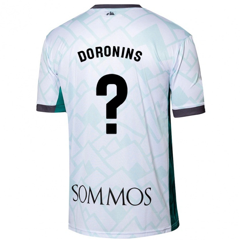 Danxen Donna Maglia Nikita Doronins #0 Bianco Verde Kit Gara Away 2024/25 Maglietta