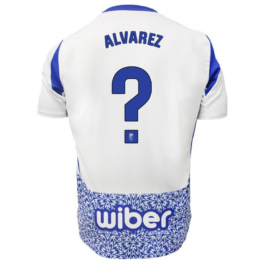Danxen Donna Maglia Rubén Álvarez #0 Bianco Blu Kit Gara Away 2024/25 Maglietta