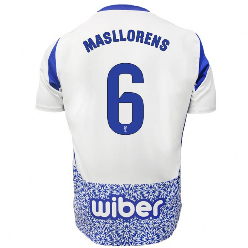 Danxen Donna Maglia José Masllorens #6 Bianco Blu Kit Gara Away 2024/25 Maglietta
