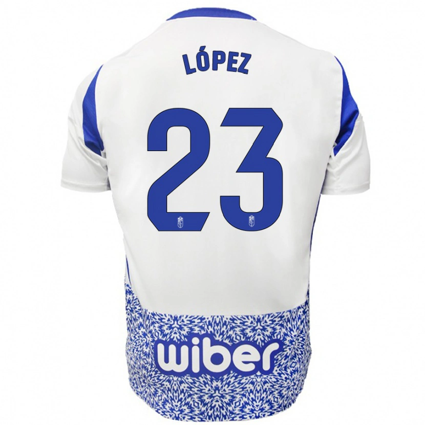 Danxen Donna Maglia Diego López #23 Bianco Blu Kit Gara Away 2024/25 Maglietta