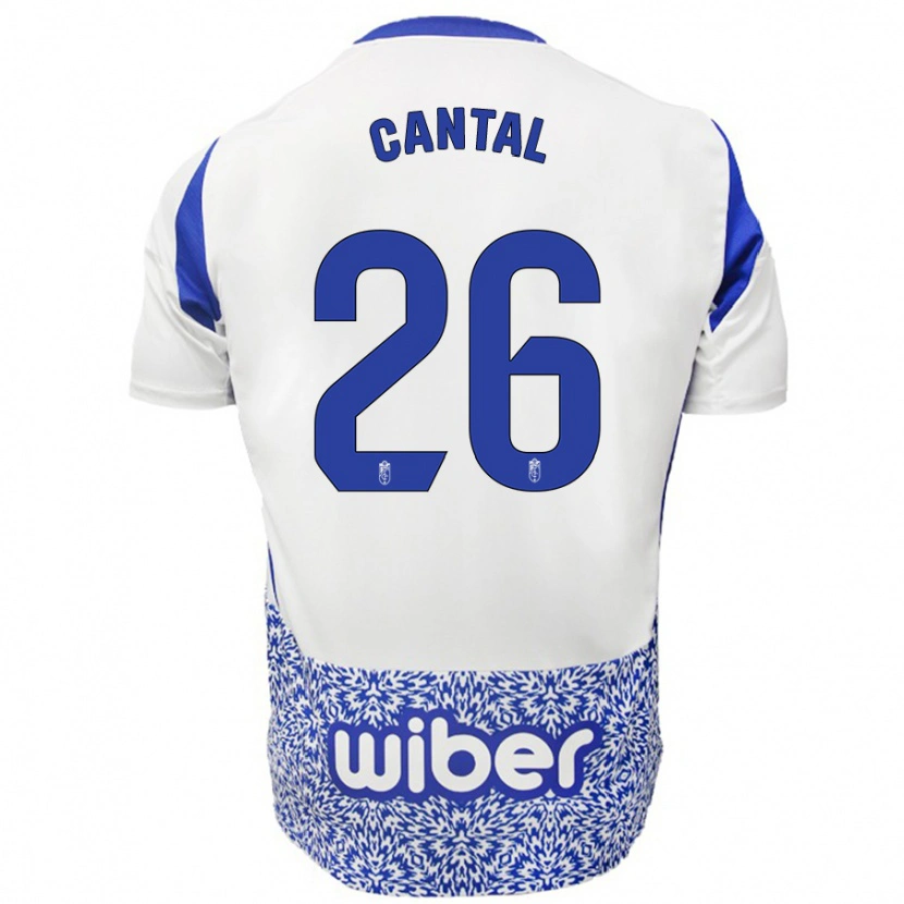 Danxen Donna Maglia Paco Cantal #26 Bianco Blu Kit Gara Away 2024/25 Maglietta