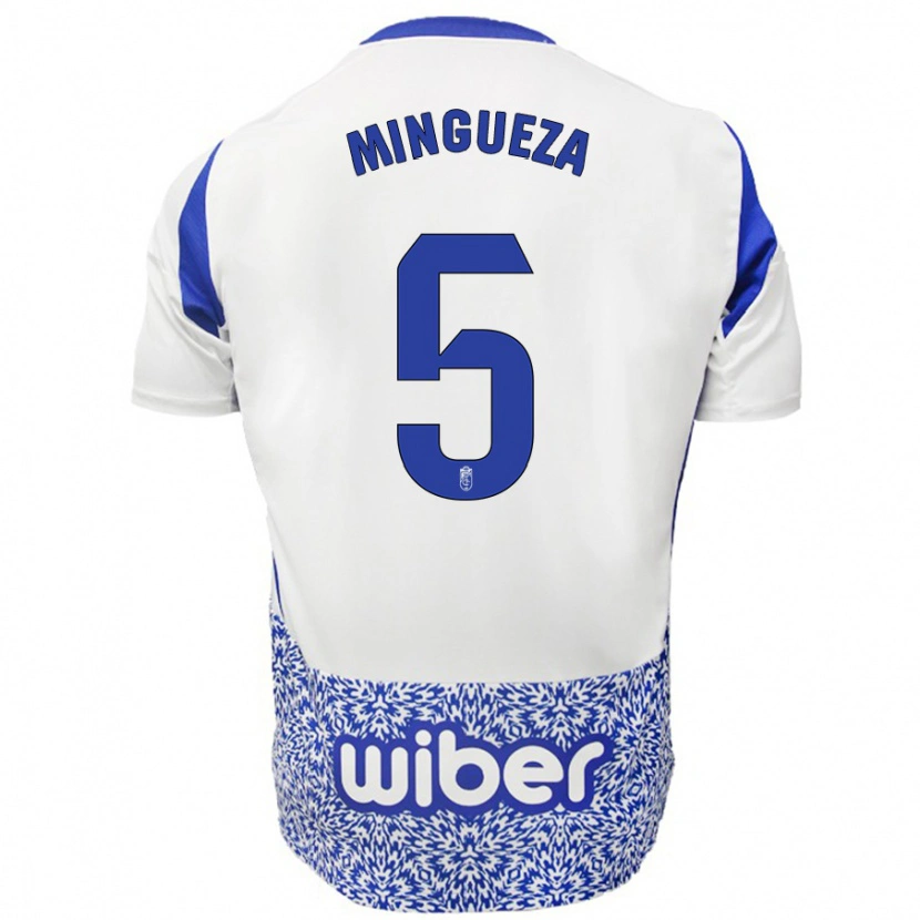 Danxen Donna Maglia Ariadna Mingueza #5 Bianco Blu Kit Gara Away 2024/25 Maglietta