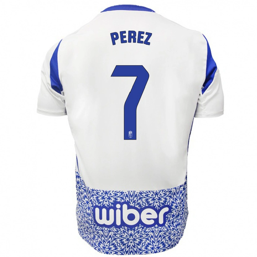 Danxen Donna Maglia Laura Pérez #7 Bianco Blu Kit Gara Away 2024/25 Maglietta