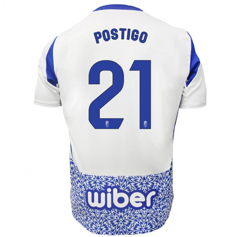 Danxen Donna Maglia Postigo #21 Bianco Blu Kit Gara Away 2024/25 Maglietta