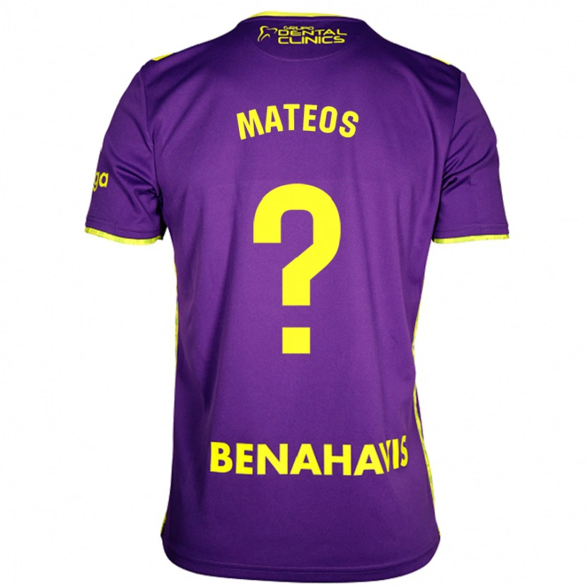 Danxen Donna Maglia Álex Mateos #0 Viola Giallo Kit Gara Away 2024/25 Maglietta