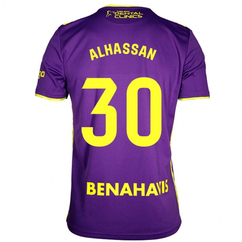 Danxen Donna Maglia Mubarak Alhassan #30 Viola Giallo Kit Gara Away 2024/25 Maglietta