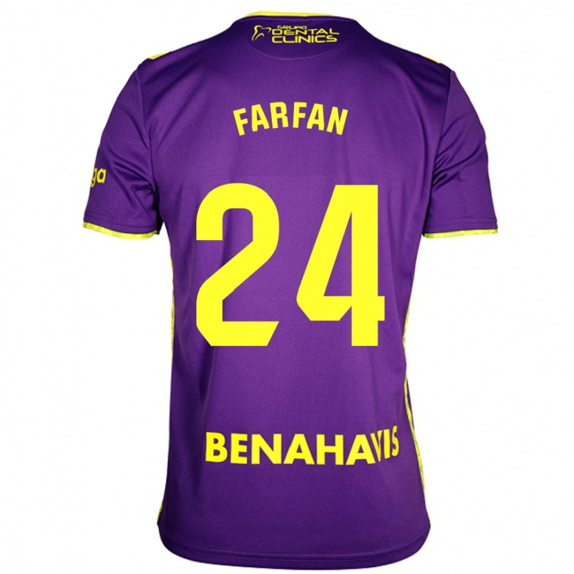 Danxen Donna Maglia María Farfán #24 Viola Giallo Kit Gara Away 2024/25 Maglietta