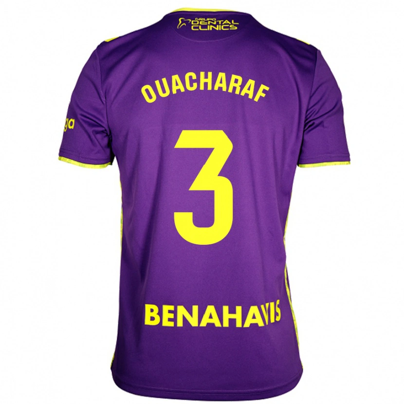 Danxen Donna Maglia Bilal Ouacharaf #3 Viola Giallo Kit Gara Away 2024/25 Maglietta