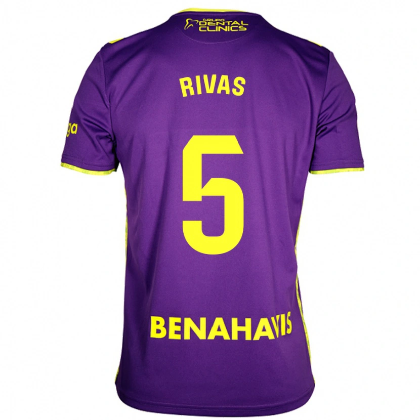 Danxen Donna Maglia Juande Rivas #5 Viola Giallo Kit Gara Away 2024/25 Maglietta