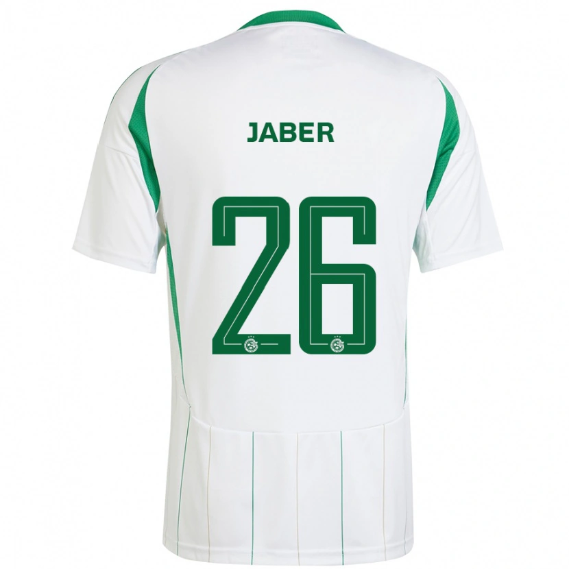 Danxen Donna Maglia Mahmoud Jaber #26 Bianco Verde Kit Gara Away 2024/25 Maglietta