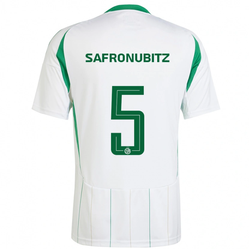 Danxen Donna Maglia Dan Safronubitz #5 Bianco Verde Kit Gara Away 2024/25 Maglietta