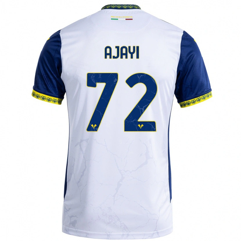 Danxen Donna Maglia Junior Ajayi #72 Bianco Blu Kit Gara Away 2024/25 Maglietta