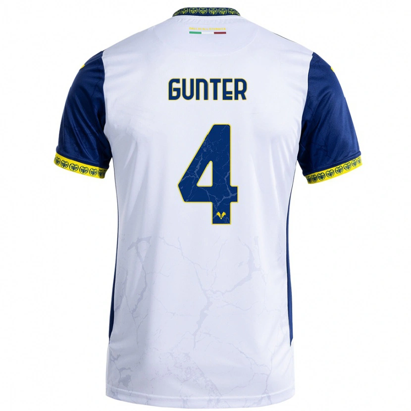 Danxen Donna Maglia Koray Günter #4 Bianco Blu Kit Gara Away 2024/25 Maglietta