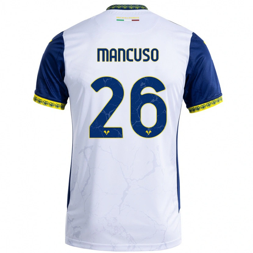 Danxen Donna Maglia Giulia Mancuso #26 Bianco Blu Kit Gara Away 2024/25 Maglietta
