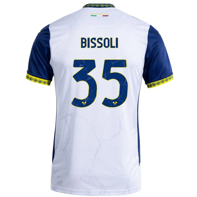 Danxen Donna Maglia Noemí Bissoli #35 Bianco Blu Kit Gara Away 2024/25 Maglietta