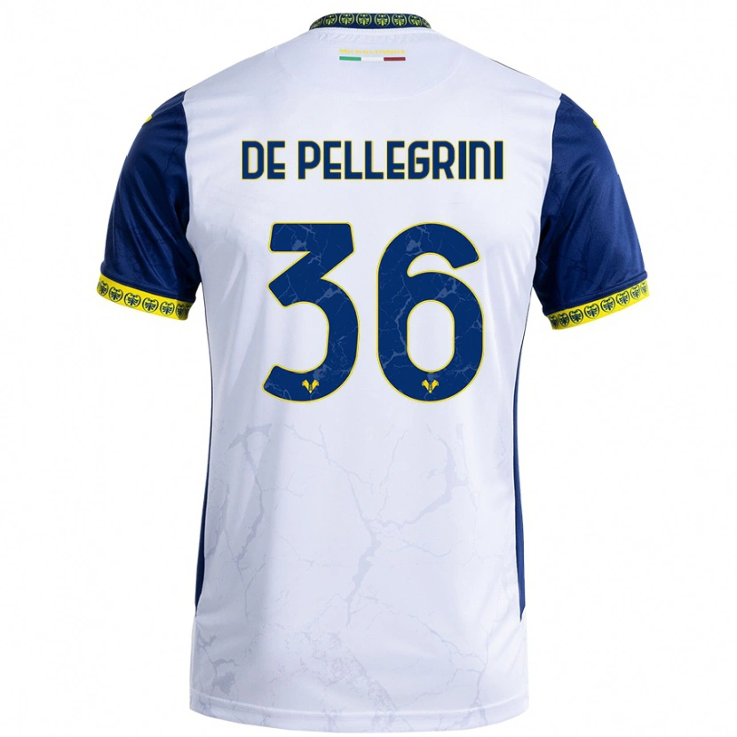 Danxen Donna Maglia Erika De Pellegrini #36 Bianco Blu Kit Gara Away 2024/25 Maglietta