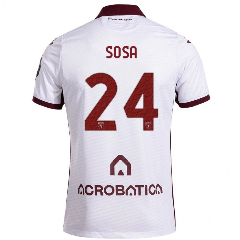 Danxen Donna Maglia Borna Sosa #24 Bianco Marrone Kit Gara Away 2024/25 Maglietta