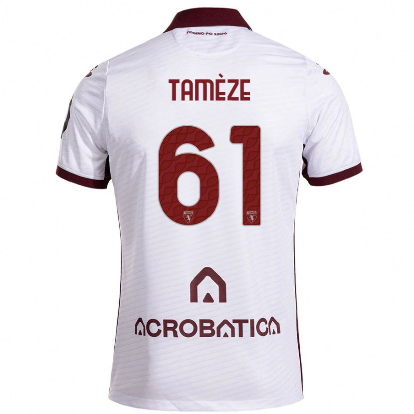 Danxen Donna Maglia Adrien Tamèze #61 Bianco Marrone Kit Gara Away 2024/25 Maglietta