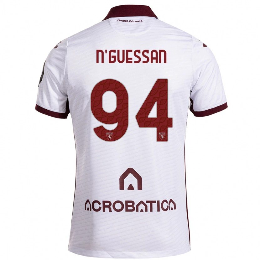 Danxen Donna Maglia Ange Caumenan N'guessan #94 Bianco Marrone Kit Gara Away 2024/25 Maglietta