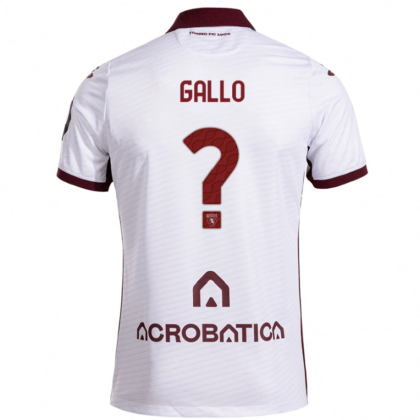 Danxen Donna Maglia Tommaso Gallo #0 Bianco Marrone Kit Gara Away 2024/25 Maglietta