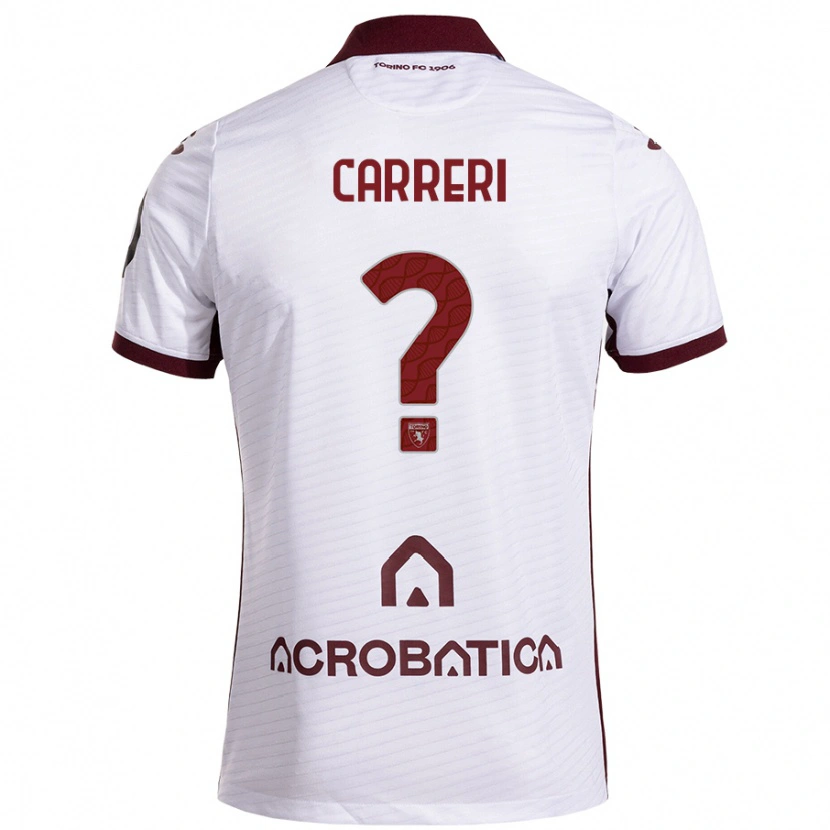 Danxen Donna Maglia Carlo Carreri #0 Bianco Marrone Kit Gara Away 2024/25 Maglietta