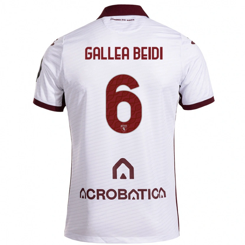 Danxen Donna Maglia Francesco Gallea Beidi #6 Bianco Marrone Kit Gara Away 2024/25 Maglietta