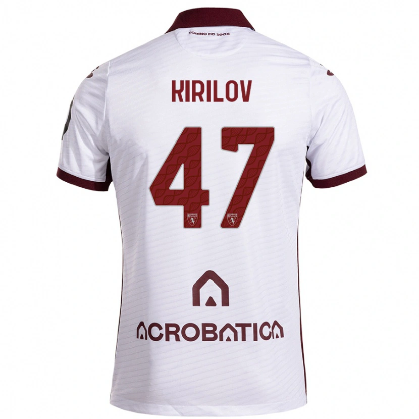 Danxen Donna Maglia Martin Kirilov #47 Bianco Marrone Kit Gara Away 2024/25 Maglietta