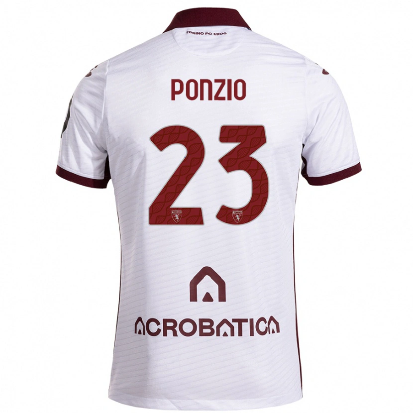 Danxen Donna Maglia Erika Ponzio #23 Bianco Marrone Kit Gara Away 2024/25 Maglietta
