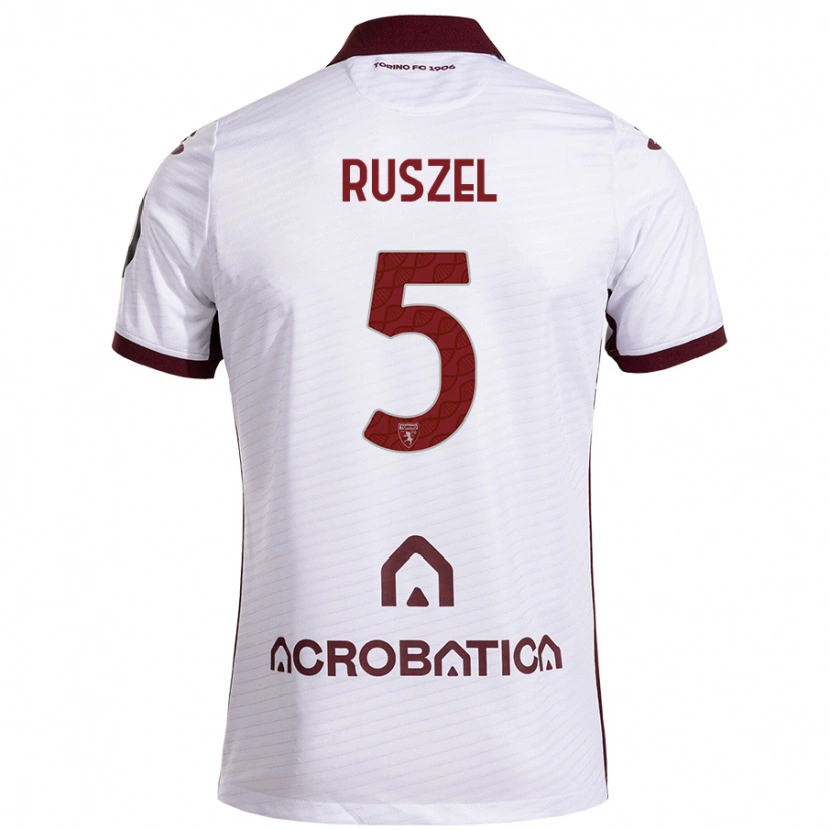 Danxen Donna Maglia Marcel Ruszel #5 Bianco Marrone Kit Gara Away 2024/25 Maglietta