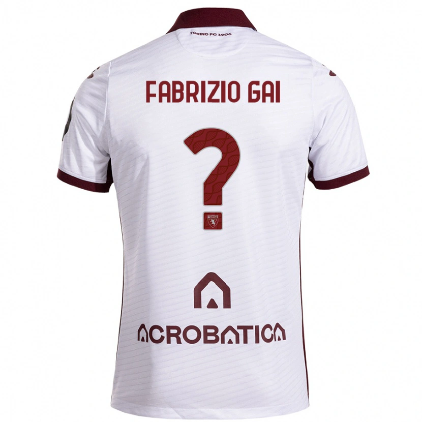Danxen Donna Maglia Fabrizio Gai #0 Bianco Marrone Kit Gara Away 2024/25 Maglietta