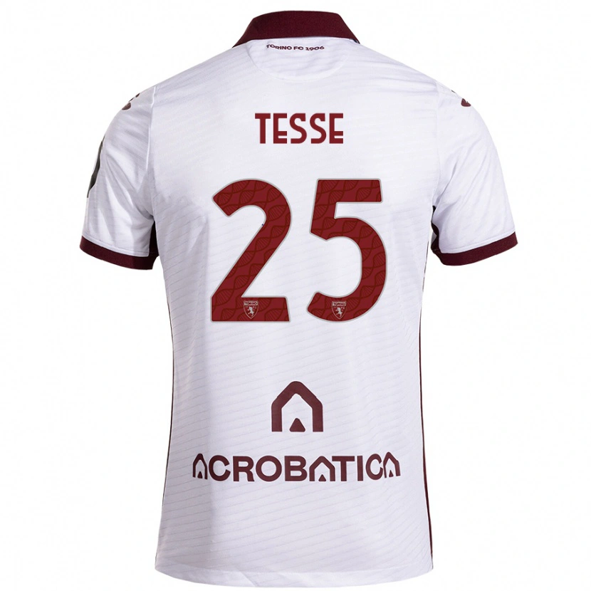 Danxen Donna Maglia Manuela Tesse #25 Bianco Marrone Kit Gara Away 2024/25 Maglietta