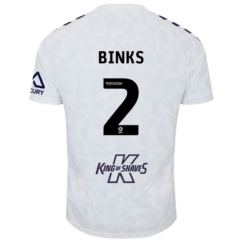 Danxen Donna Maglia Luis Binks #2 Bianco Kit Gara Away 2024/25 Maglietta