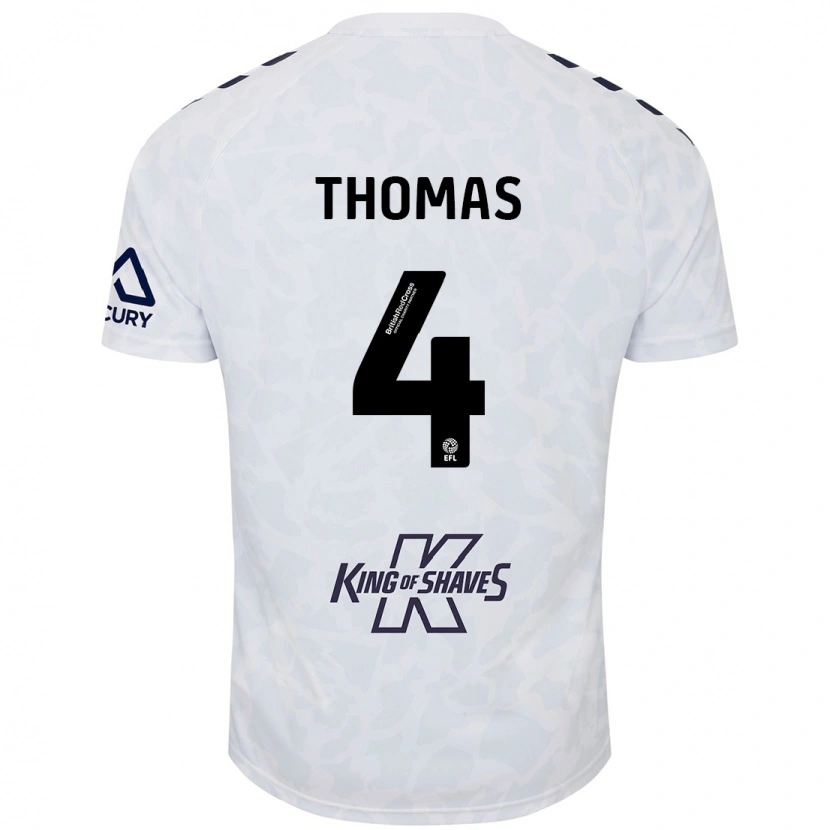 Danxen Donna Maglia Bobby Thomas #4 Bianco Kit Gara Away 2024/25 Maglietta