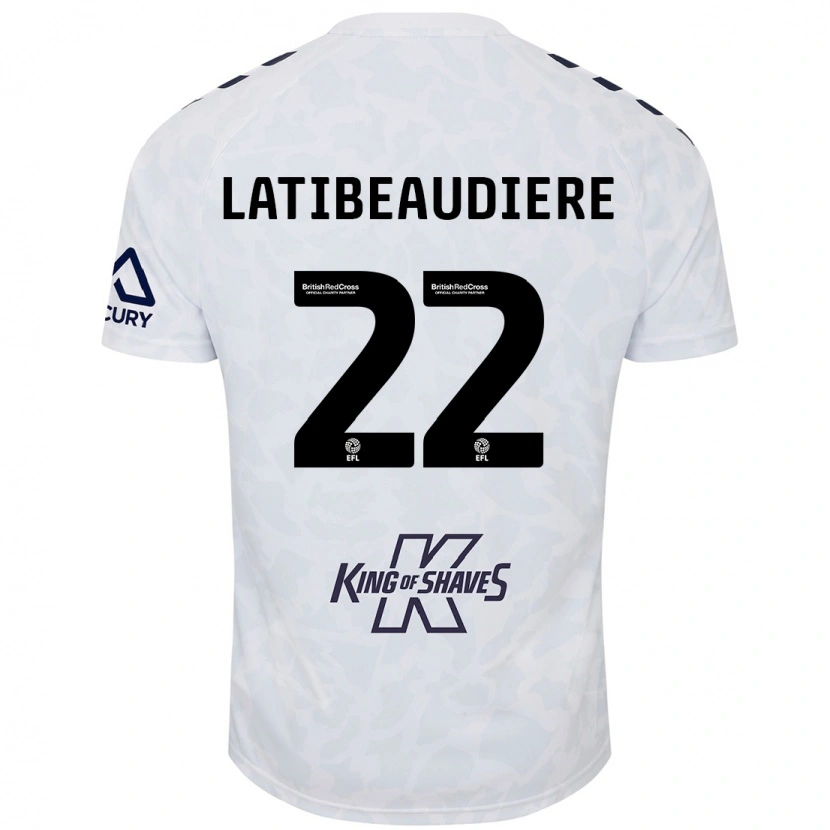 Danxen Donna Maglia Joel Latibeaudiere #22 Bianco Kit Gara Away 2024/25 Maglietta