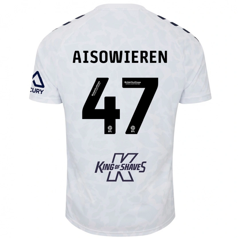 Danxen Donna Maglia Evan Eghosa Aisowieren #47 Bianco Kit Gara Away 2024/25 Maglietta