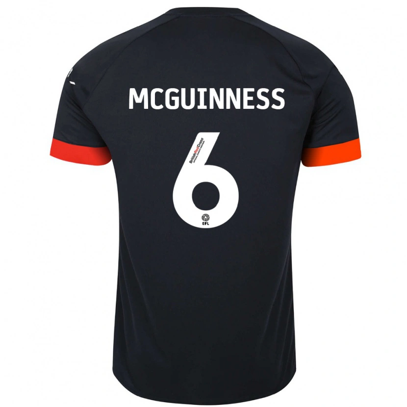 Danxen Donna Maglia Mark Mcguinness #6 Nero Arancione Kit Gara Away 2024/25 Maglietta
