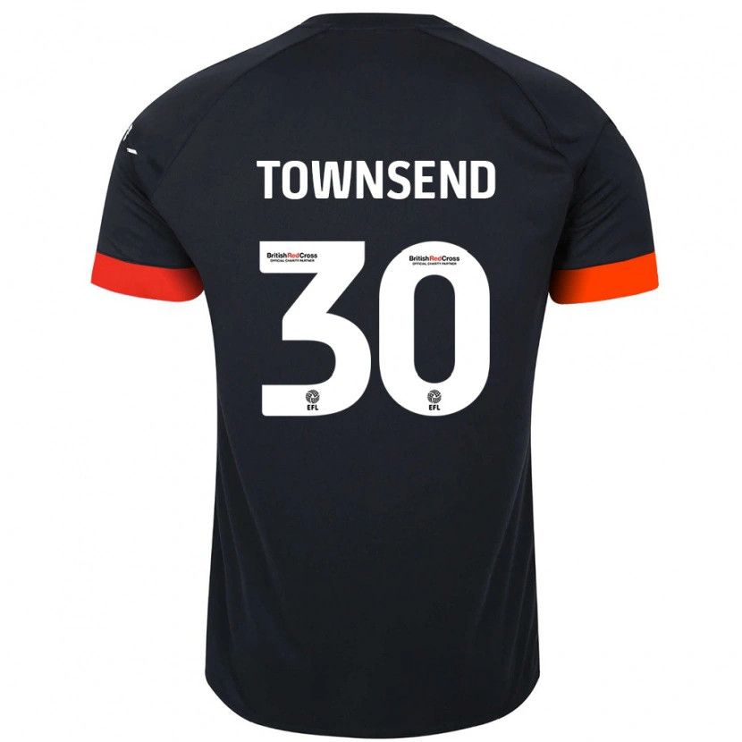 Danxen Donna Maglia Andros Townsend #30 Nero Arancione Kit Gara Away 2024/25 Maglietta
