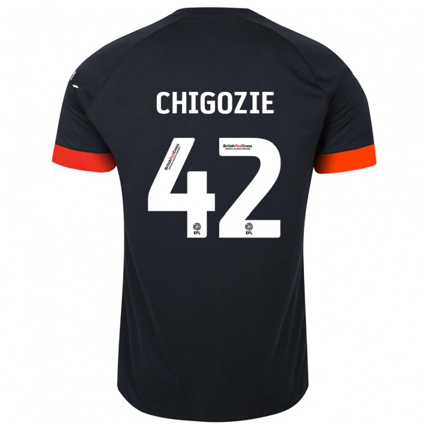 Danxen Donna Maglia Christian Chigozie #42 Nero Arancione Kit Gara Away 2024/25 Maglietta