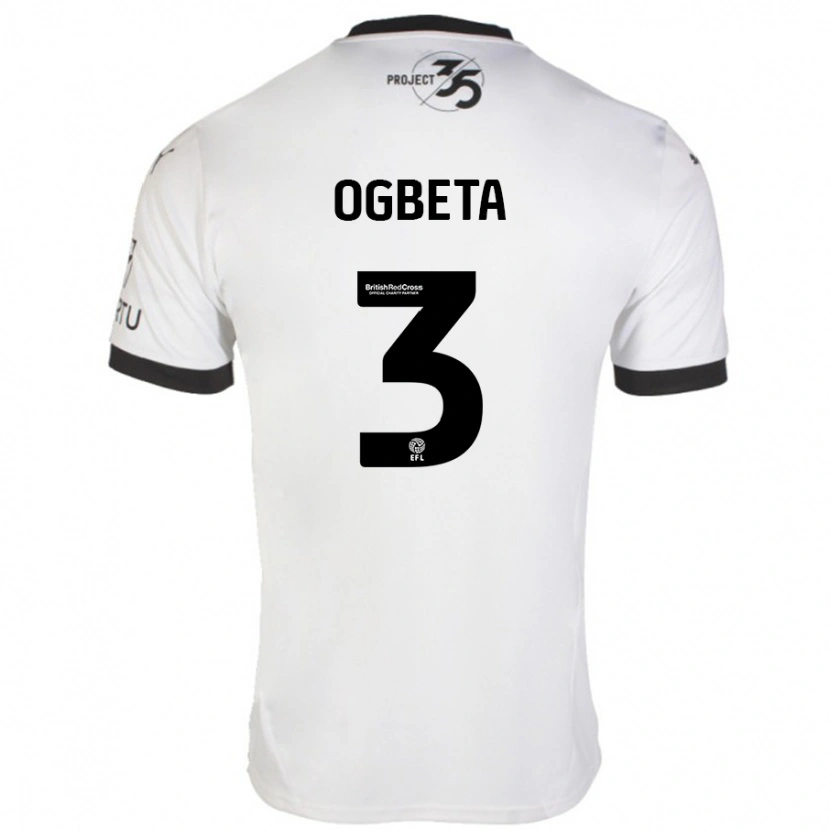 Danxen Donna Maglia Nathanael Ogbeta #3 Bianco Nero Kit Gara Away 2024/25 Maglietta