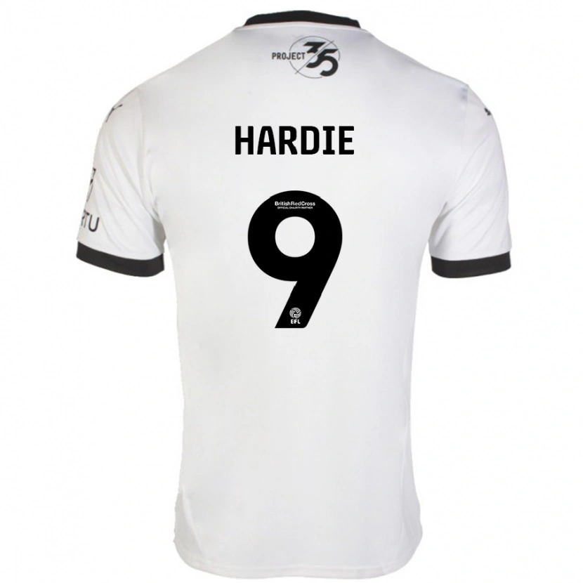 Danxen Donna Maglia Ryan Hardie #9 Bianco Nero Kit Gara Away 2024/25 Maglietta