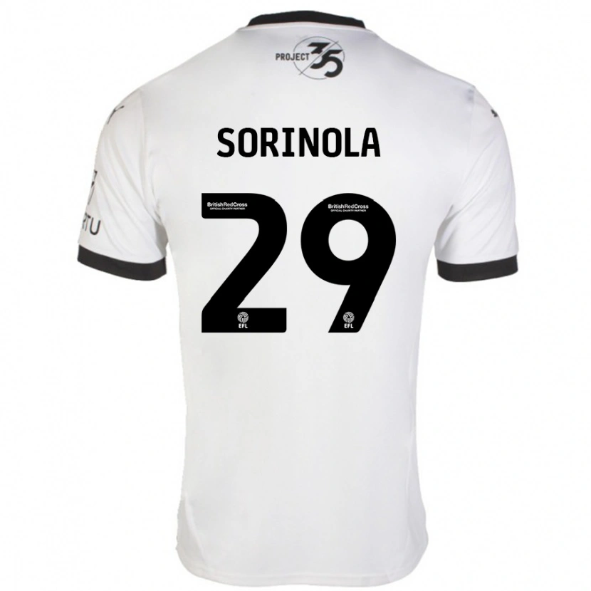 Danxen Donna Maglia Matthew Sorinola #29 Bianco Nero Kit Gara Away 2024/25 Maglietta
