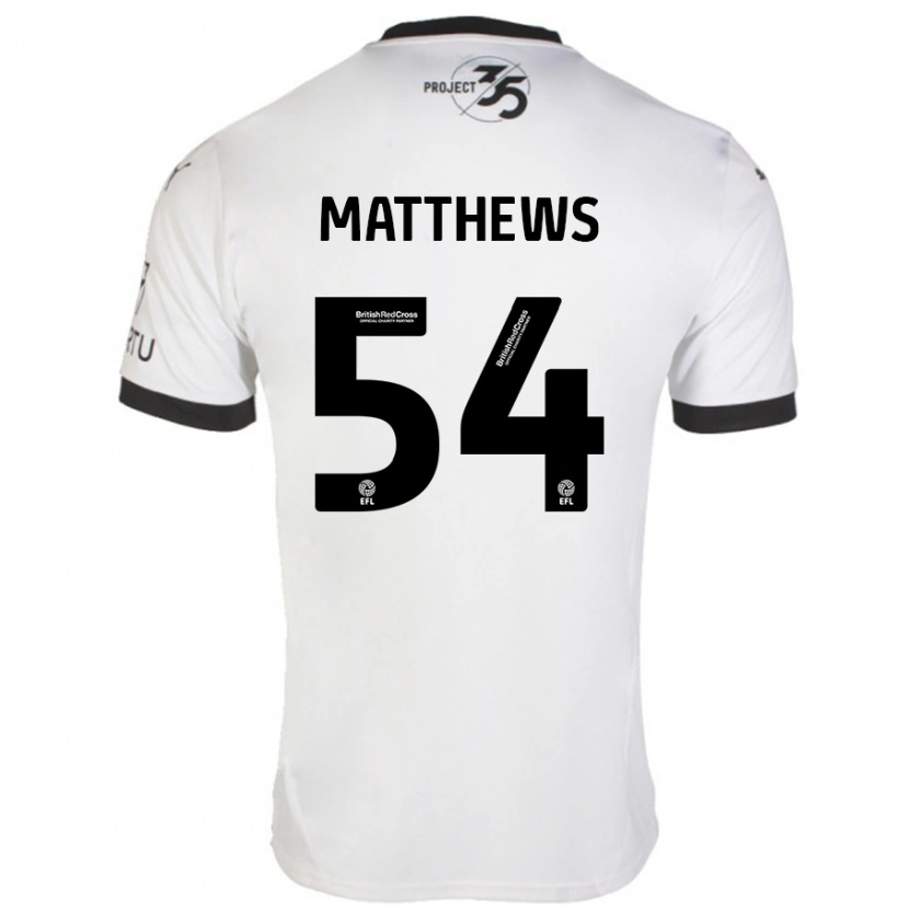 Danxen Donna Maglia Jack Matthews #54 Bianco Nero Kit Gara Away 2024/25 Maglietta