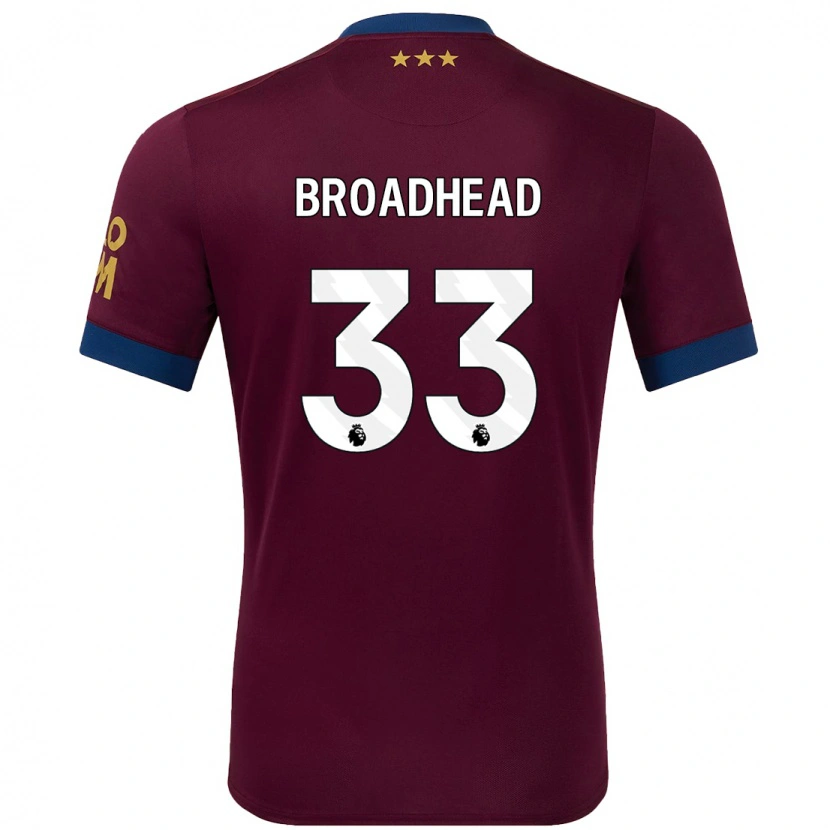Danxen Donna Maglia Nathan Broadhead #33 Marrone Kit Gara Away 2024/25 Maglietta