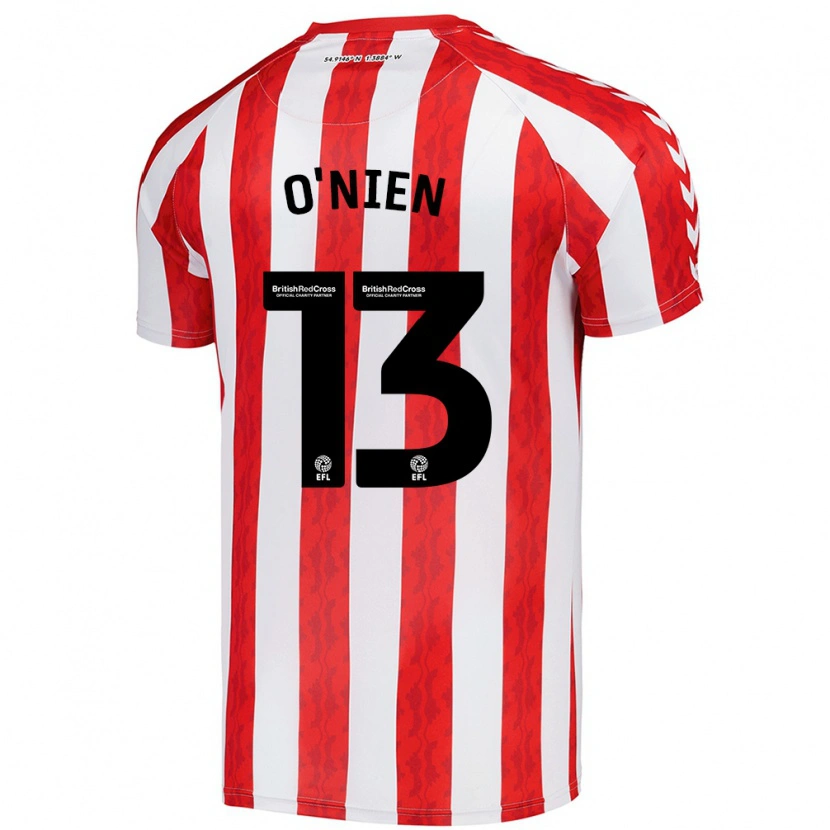 Danxen Bambino Maglia Luke O'nien #13 Rosso Bianco Kit Gara Home 2024/25 Maglietta