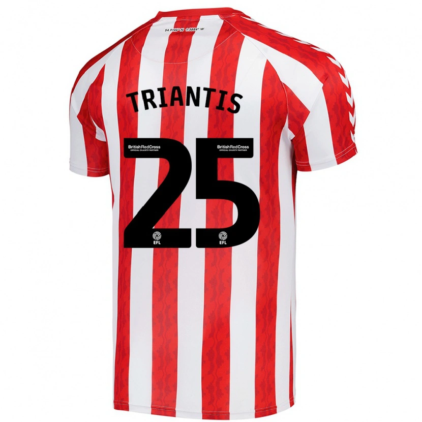 Danxen Bambino Maglia Nectarios Triantis #25 Rosso Bianco Kit Gara Home 2024/25 Maglietta