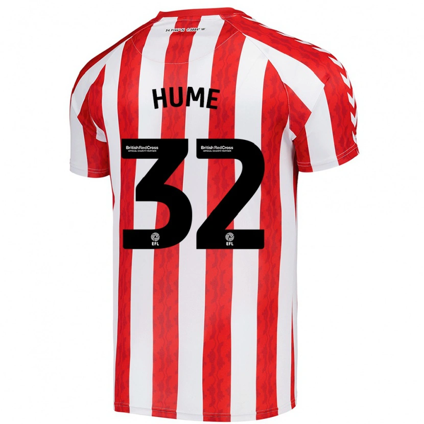 Danxen Bambino Maglia Trai Hume #32 Rosso Bianco Kit Gara Home 2024/25 Maglietta
