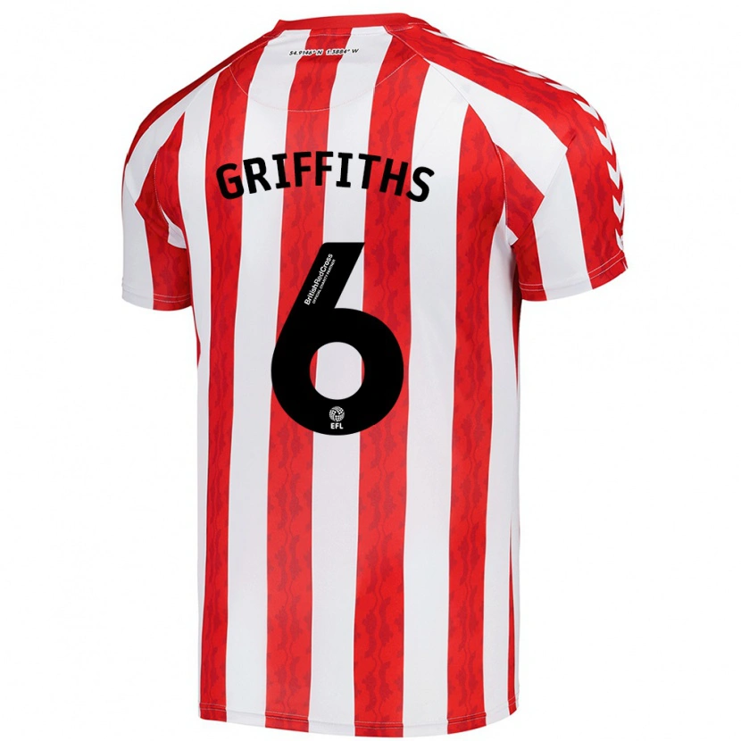 Danxen Bambino Maglia Louise Griffiths #6 Rosso Bianco Kit Gara Home 2024/25 Maglietta
