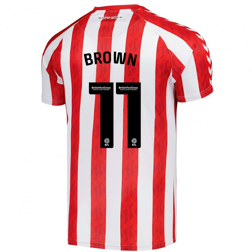Danxen Bambino Maglia Jessica Brown #11 Rosso Bianco Kit Gara Home 2024/25 Maglietta